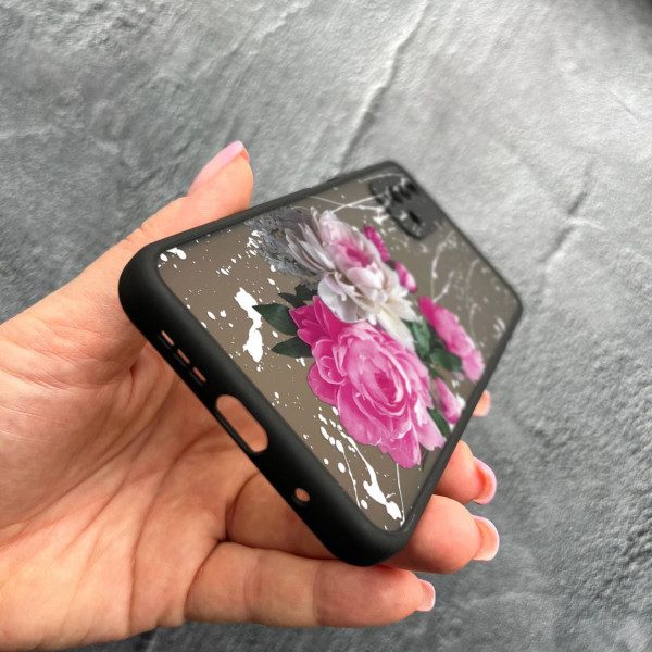 Чехол для Xiaomi Redmi 9T с защитой камеры с цветами пионы классические