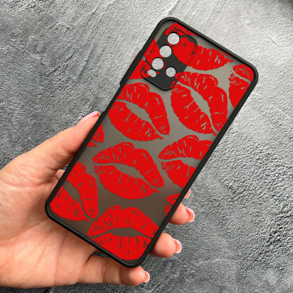 Чохол для Xiaomi Redmi 9T з захистом камери з червоними губами