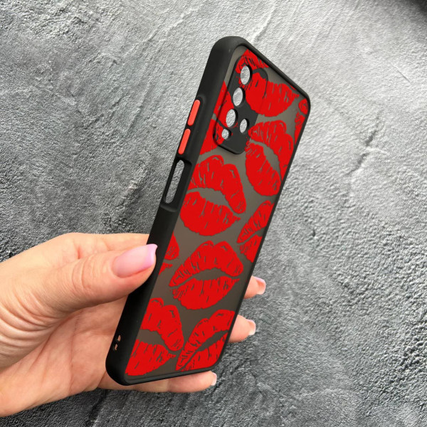 Чохол для Xiaomi Redmi 9T з захистом камери з червоними губами