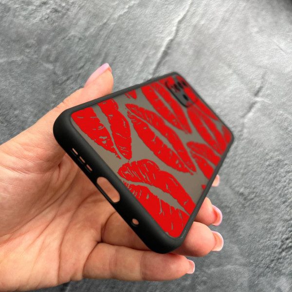 Чехол для Xiaomi Redmi 9T с защитой камеры с красными губами
