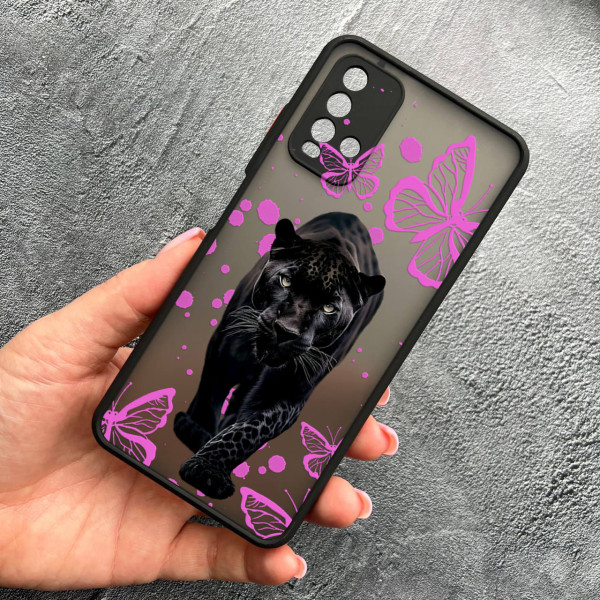 Чохол для Xiaomi Redmi 9T з захистом камери з пантерою та метеликами