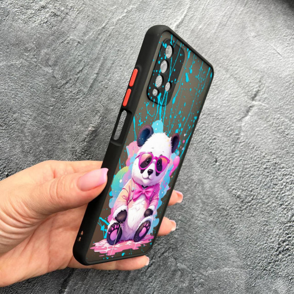 Чохол для Xiaomi Redmi 9T з захистом камери з пандою в окулярах