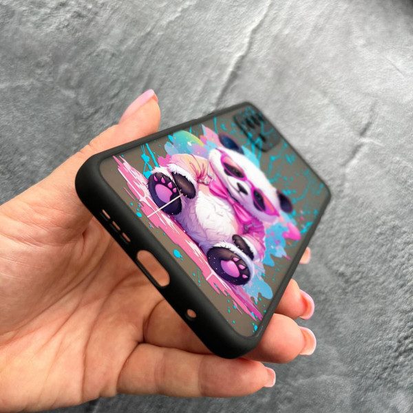 Чехол для Xiaomi Redmi 9T с защитой камеры с пандой в очках