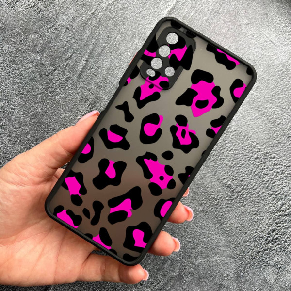 Чохол для Xiaomi Redmi 9T з захистом камери з леопардом рожевим
