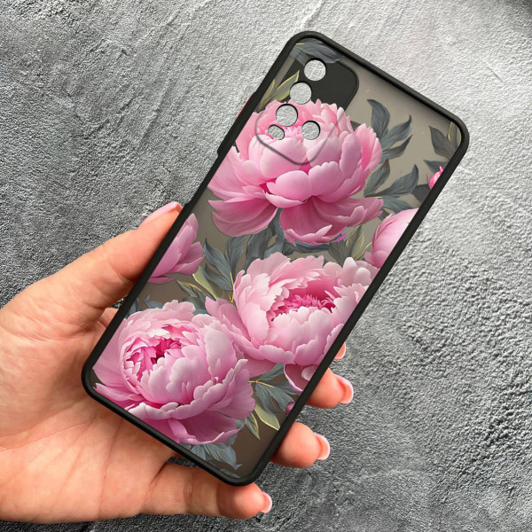 Чохол для Xiaomi Redmi 9T з захистом камери з квітами півоніями крупними