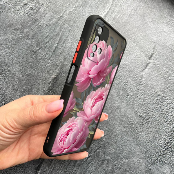 Чохол для Xiaomi Redmi 9T з захистом камери з квітами півоніями крупними