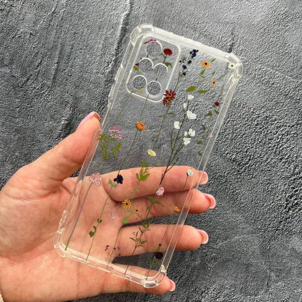 Чохол для Xiaomi Redmi 10 з захистом камери з квітами ліани протиударний прозорий силіконовий чохол