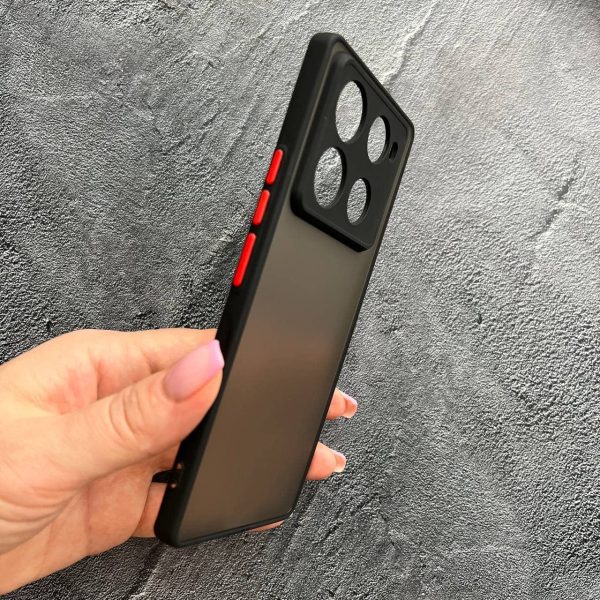 Чехол для Infinix Note 40 Pro с защитой камеры матовый пластик без дизайна с черным бортиком