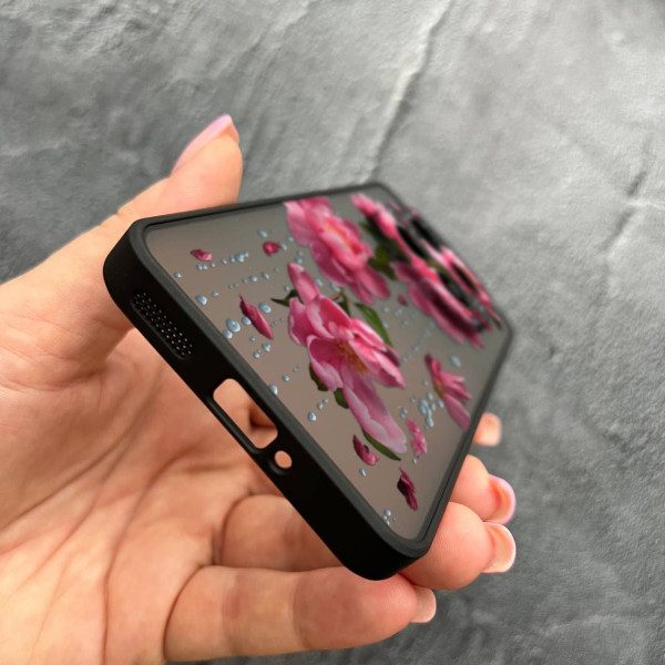 Чехол для Xiaomi Redmi Note 14 Pro 5G с защитой камеры с цветами и дождем