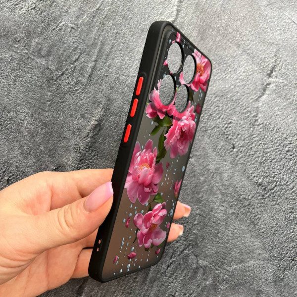Чехол для Xiaomi 14T с защитой камеры с цветами и дождем