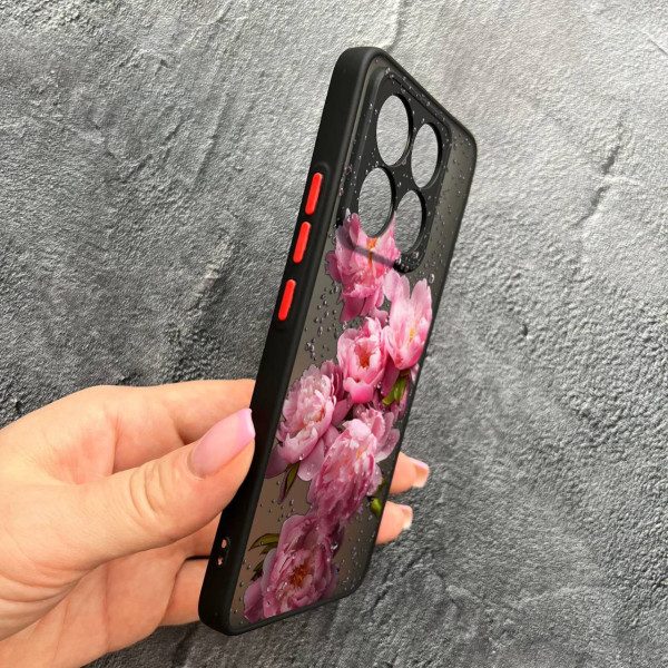 Чехол для Xiaomi 14T с защитой камеры с цветами и каплями