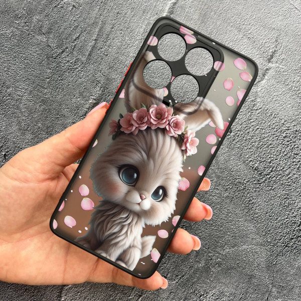Чохол для Xiaomi 14T з захистом камери з зайчиком в пелюстках