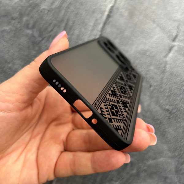 Чехол для Xiaomi 14T с защитой камеры с вышиванкой черная оригинальная