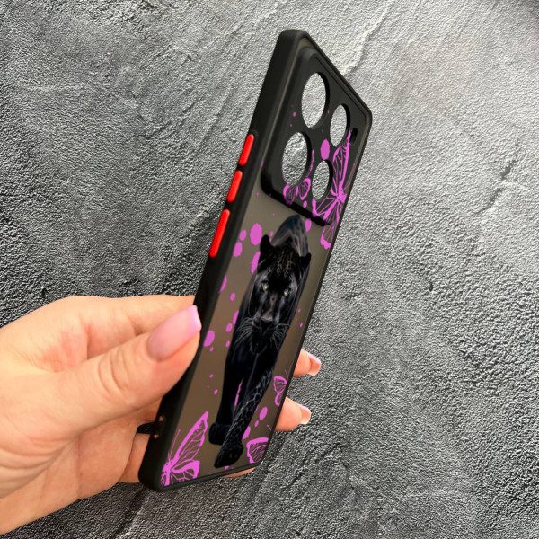 Чехол для Infinix Note 40 Pro X6850 с защитой камеры с пантерой и бабочками