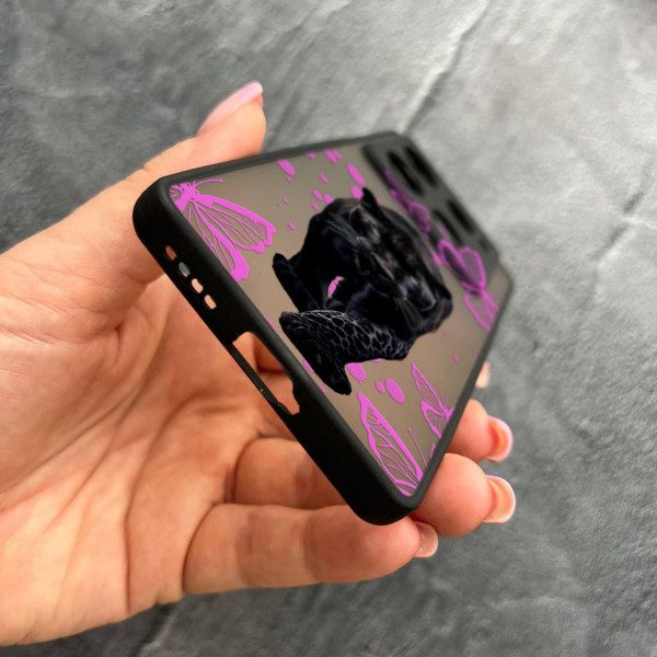 Чехол для Infinix Note 40 Pro X6850 с защитой камеры с пантерой и бабочками