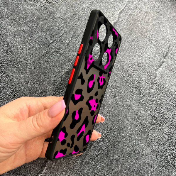 Чехол для Infinix Note 40 Pro X6850 с защитой камеры с леопардом розовым