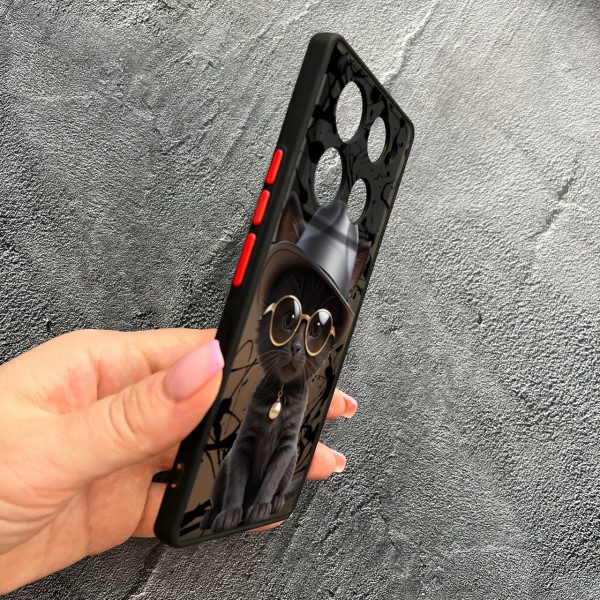 Чехол для Infinix Note 40 Pro X6850 с защитой камеры с котом в шляпе