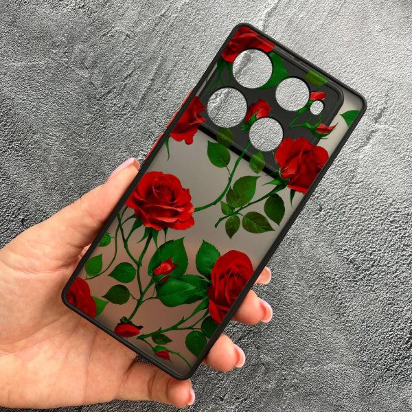 Чехол для Infinix Note 40 Pro X6850 с защитой камеры с цветами красные розы