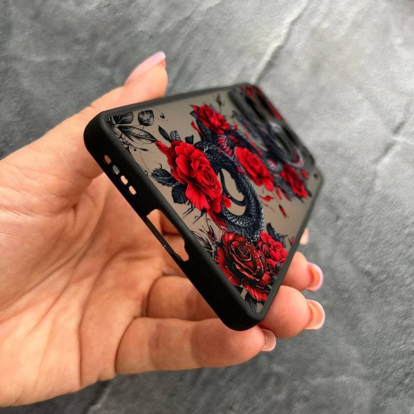 Чехол для Infinix Note 40 Pro X6850 с защитой камеры со змеей в цветах