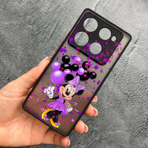 Чехол для Infinix Note 40 Pro X6850 с защитой камеры детский с Минни Маус и воздушными шариками