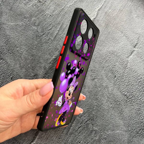 Чехол для Infinix Note 40 Pro X6850 с защитой камеры детский с Минни Маус и воздушными шариками