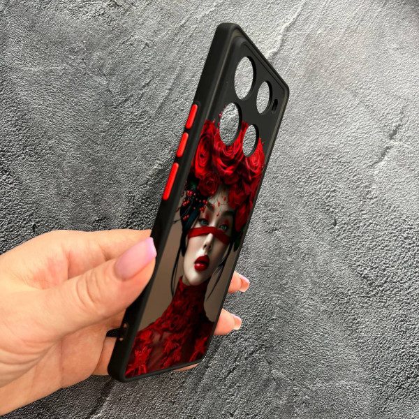 Чехол для Infinix Note 40 Pro X6850 с защитой камеры с девочкой и лентой