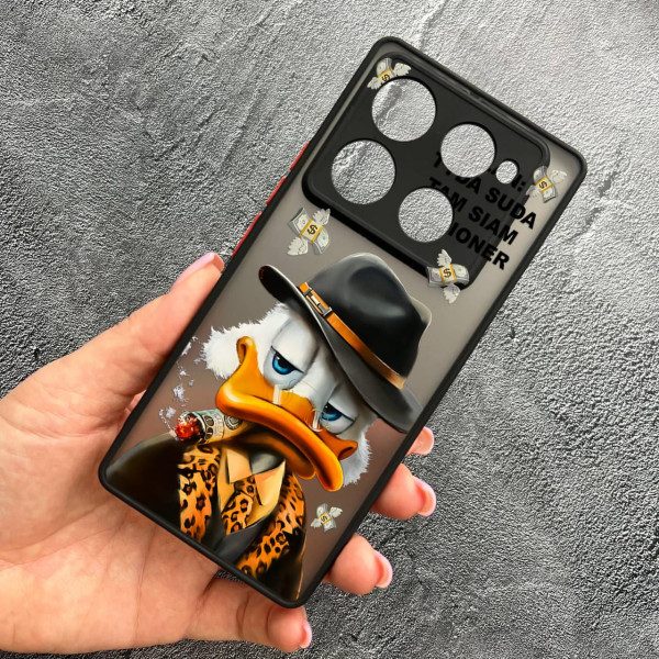 Чехол для Infinix Note 40 Pro X6850 с защитой камеры с Дональдом Даком