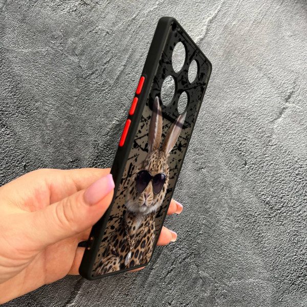 Чехол для Infinix Note 40 Pro X6850 с защитой камеры с зайцем в леопарде