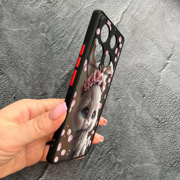 Чехол для Infinix Note 40 Pro X6850 с защитой камеры с зайкой в ​​лепестках