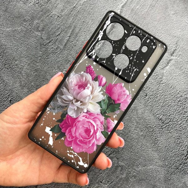 Чехол для Infinix Note 40 Pro X6850 с защитой камеры с цветами пионы классические