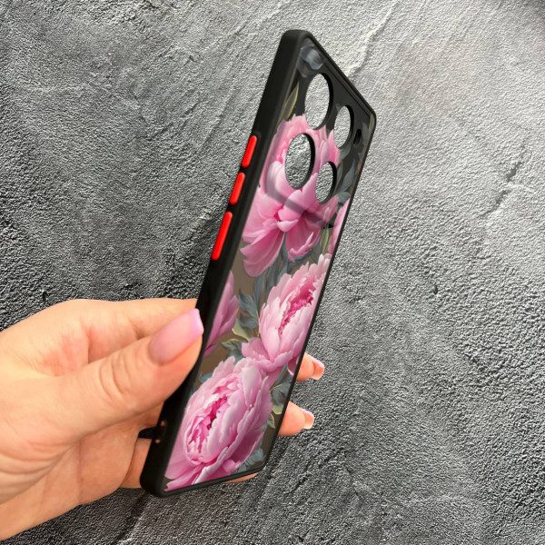 Чехол для Infinix Note 40 Pro X6850 с защитой камеры с цветами пионами крупными
