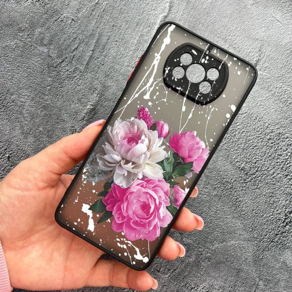Чохол для Xiaomi Poco X3 NFC / Poco X3 Pro з захистом камери з квітами півонії класичні
