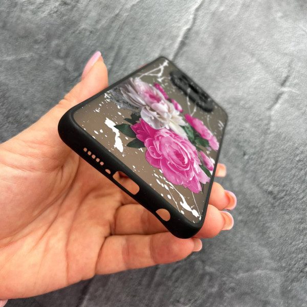 Чехол для Xiaomi Poco X3 NFC / Poco X3 Pro с защитой камеры с цветами пионы классические
