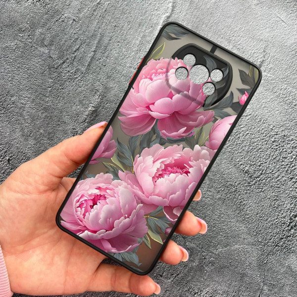 Чохол для Xiaomi Poco X3 NFC / Poco X3 Pro з захистом камери з квітами півоніями крупними