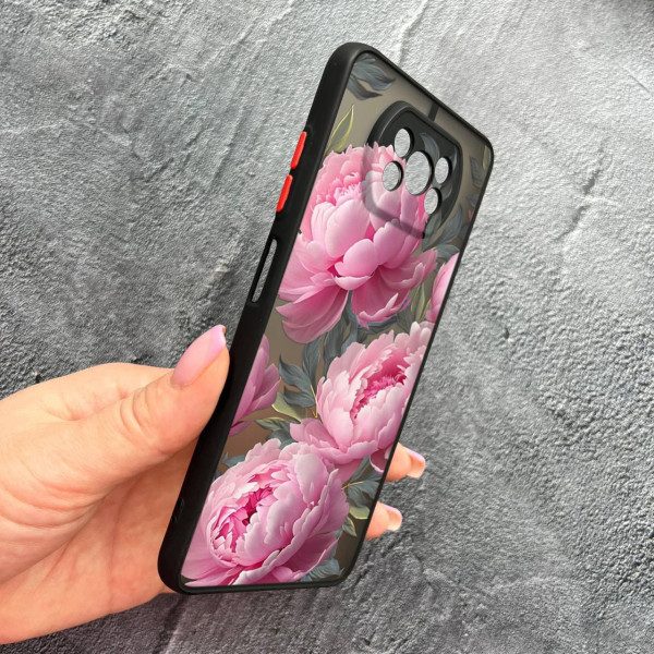 Чохол для Xiaomi Poco X3 NFC / Poco X3 Pro з захистом камери з квітами півоніями крупними