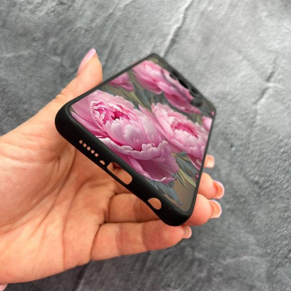 Чехол для Xiaomi Poco X3 NFC / Poco X3 Pro с защитой камеры с цветами пионами крупными