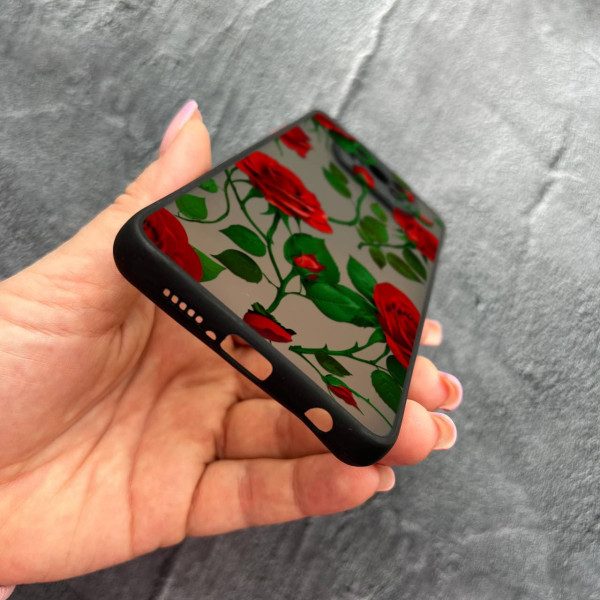Чехол для Xiaomi Poco X3 NFC / Poco X3 Pro с защитой камеры с цветами красные розы