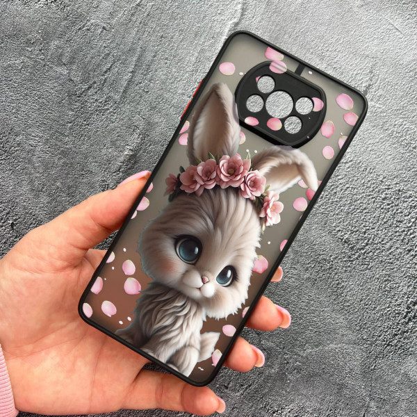 Чохол для Xiaomi Poco X3 NFC / Poco X3 Pro з захистом камери з зайчиком в пелюстках
