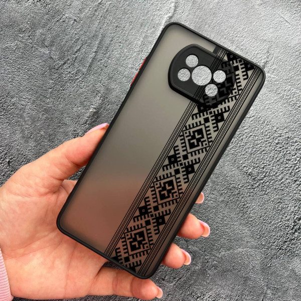 Чохол для Xiaomi Poco X3 NFC / Poco X3 Pro з захистом камери з вишиванкою чорна оригінальна