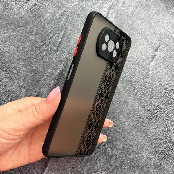 Чохол для Xiaomi Poco X3 NFC / Poco X3 Pro з захистом камери з вишиванкою чорна оригінальна