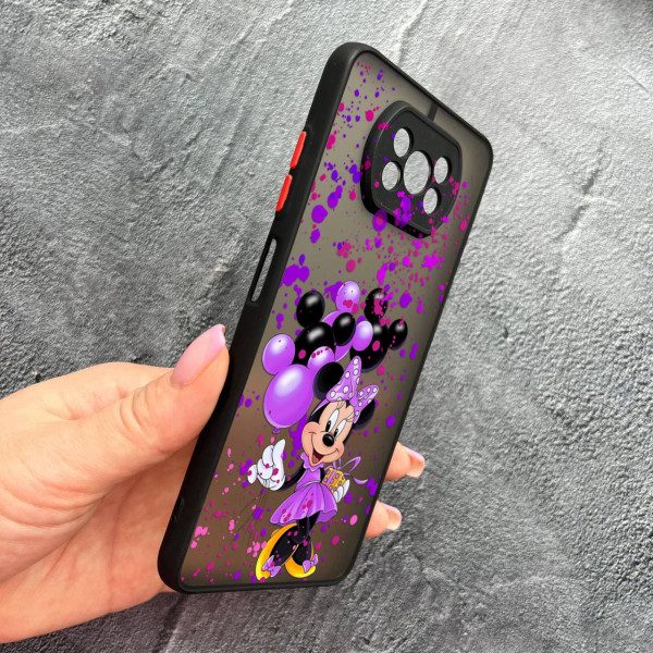 Чехол для Xiaomi Poco X3 NFC / Poco X3 Pro с защитой камеры детский с Минни Маус и воздушными шариками