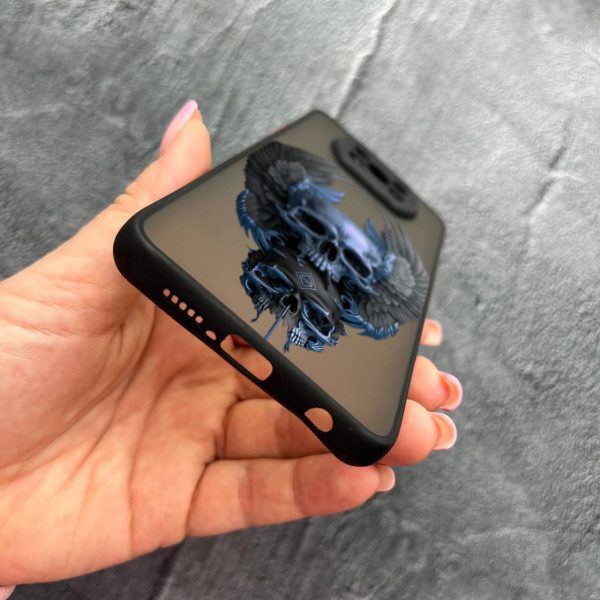 Чехол для Xiaomi Poco X3 NFC / Poco X3 Pro с защитой камеры с черепом и крыльями