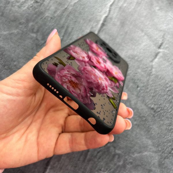 Чехол для Xiaomi Poco X3 NFC / Poco X3 Pro с защитой камеры с цветами и каплями