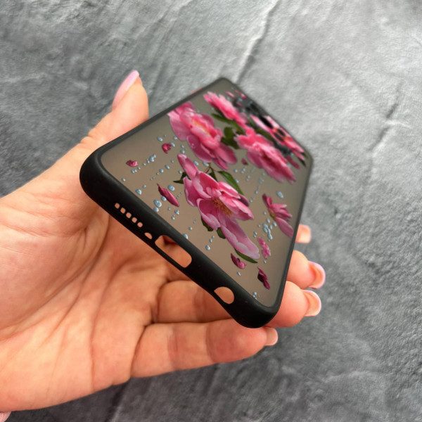 Чехол для Xiaomi Poco X3 NFC / Poco X3 Pro с защитой камеры с цветами и дождем