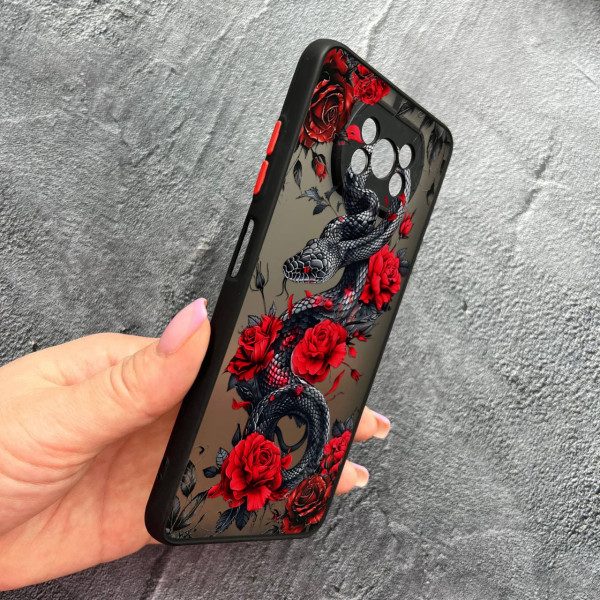 Чехол для Xiaomi Poco X3 NFC / Poco X3 Pro с защитой камеры со змеей в цветах
