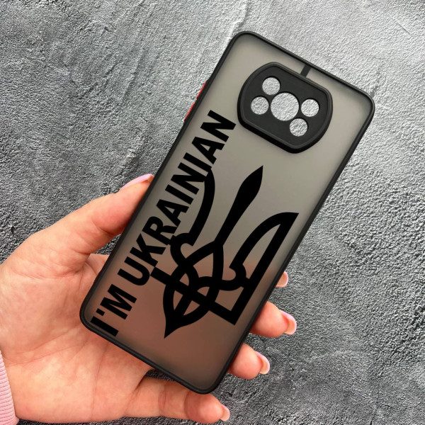 Чехол для Xiaomi Poco X3 NFC / Poco X3 Pro патриотический с защитой камеры I`m Ukrainian