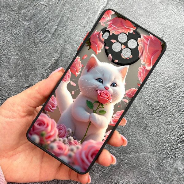 Чохол для Xiaomi Mi 10T Lite / Redmi Note 9 Pro 5G / Mi 10i 5G з захистом камери з котиком в квітах трояндах