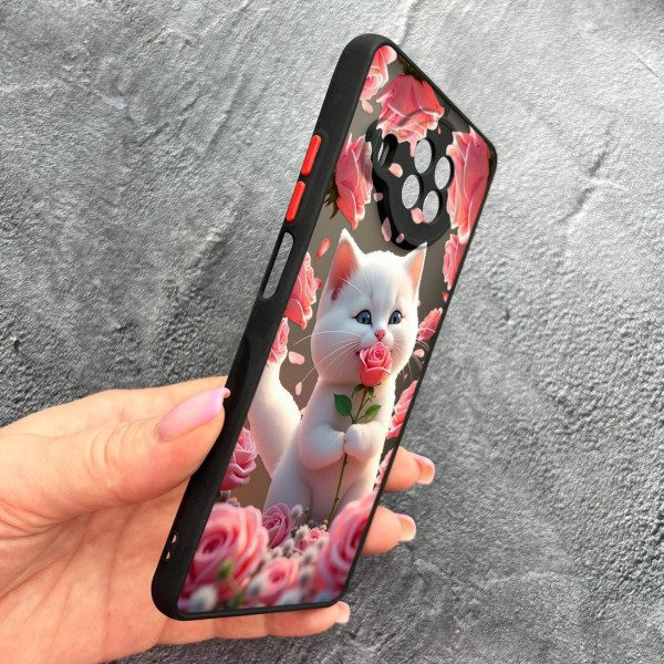 Чохол для Xiaomi Mi 10T Lite / Redmi Note 9 Pro 5G / Mi 10i 5G з захистом камери з котиком в квітах трояндах