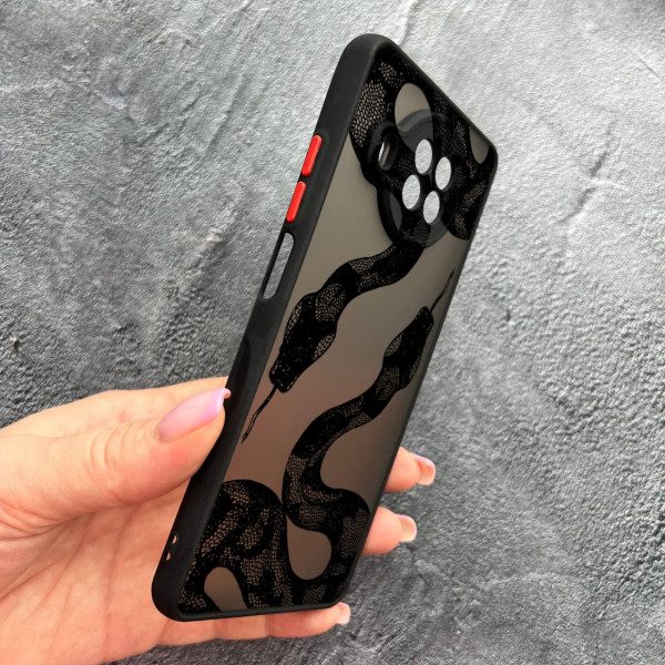 Чехол для Xiaomi Mi 10T Lite / Redmi Note 9 Pro 5G / Mi 10i 5G с защитой камеры с черной змеей