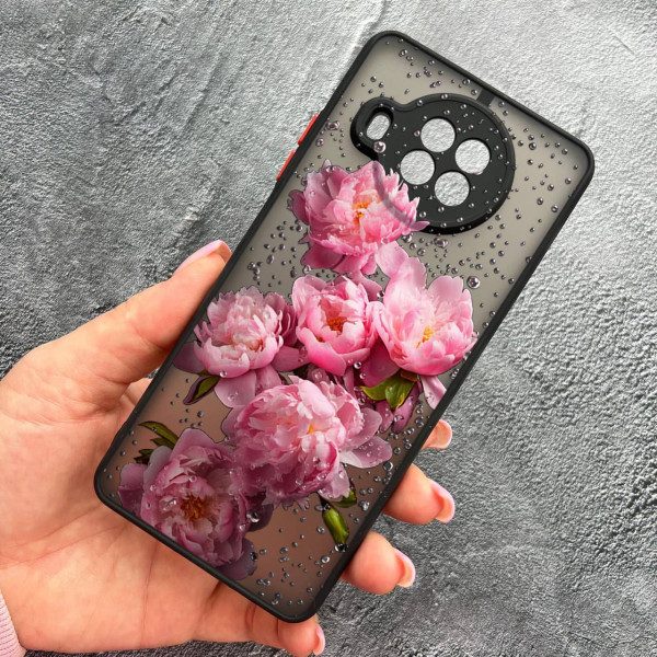 Чехол для Xiaomi Mi 10T Lite / Redmi Note 9 Pro 5G / Mi 10i 5G с защитой камеры с цветами и каплями